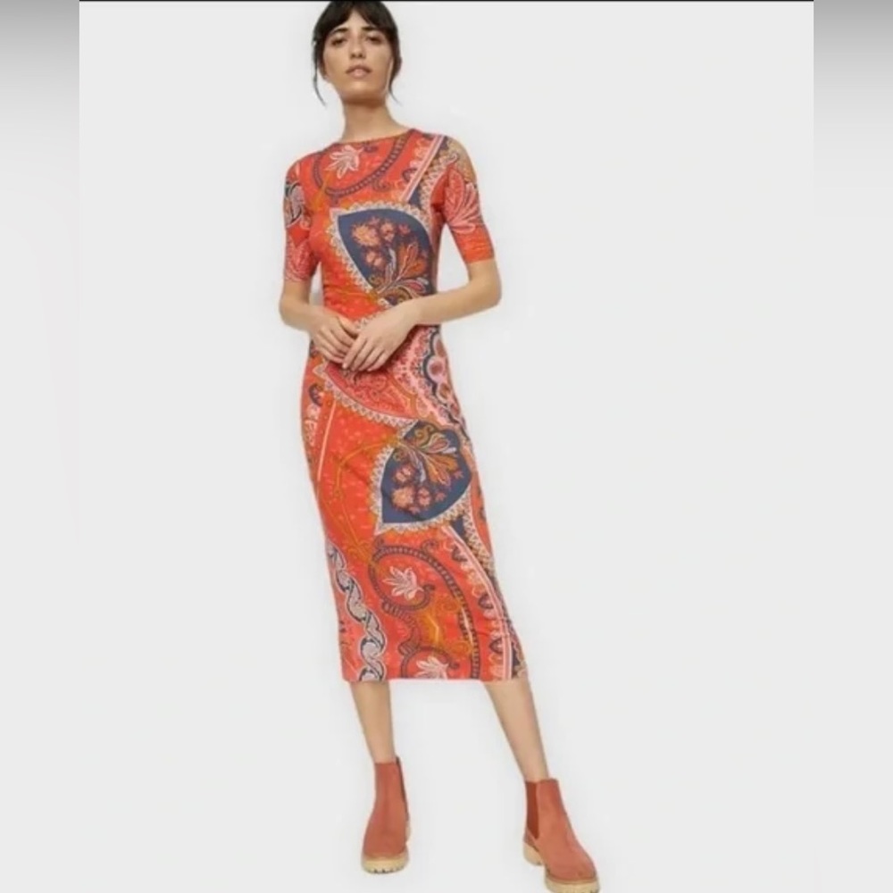Anthropologie Farm Rio Midi dress size Small